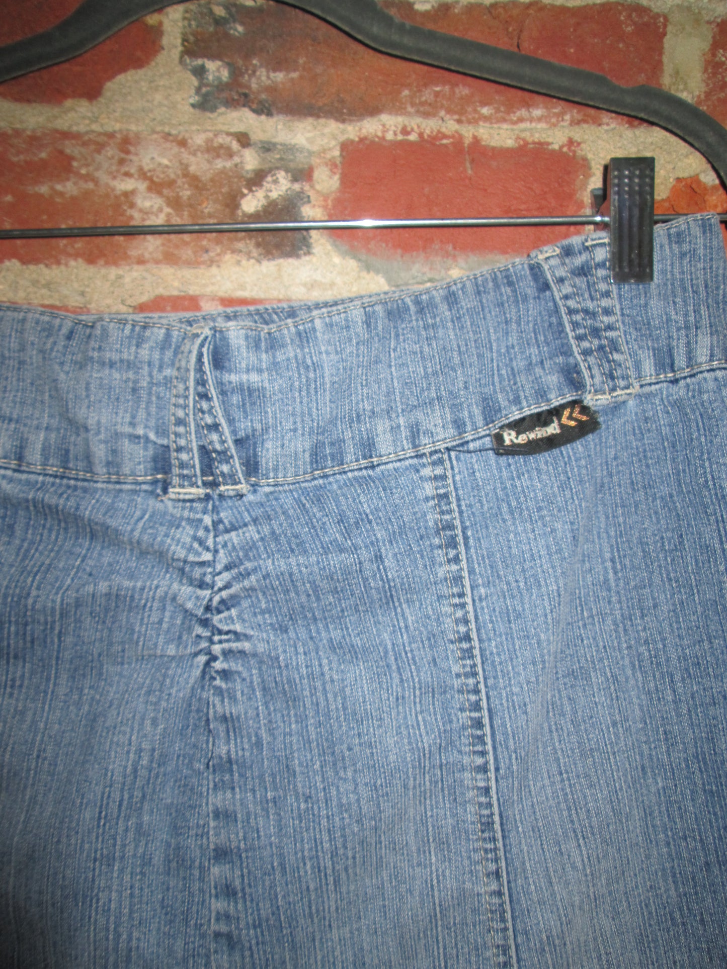 Vintage Denim Flare Midi Skirt