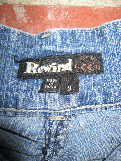 Vintage Denim Flare Midi Skirt