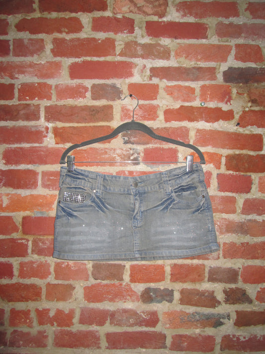 Vintage Revolt Denim Mini Skirt