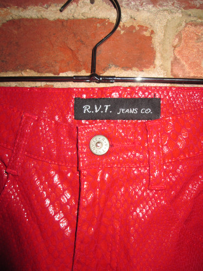 Vintage Red Snakeskin Pant
