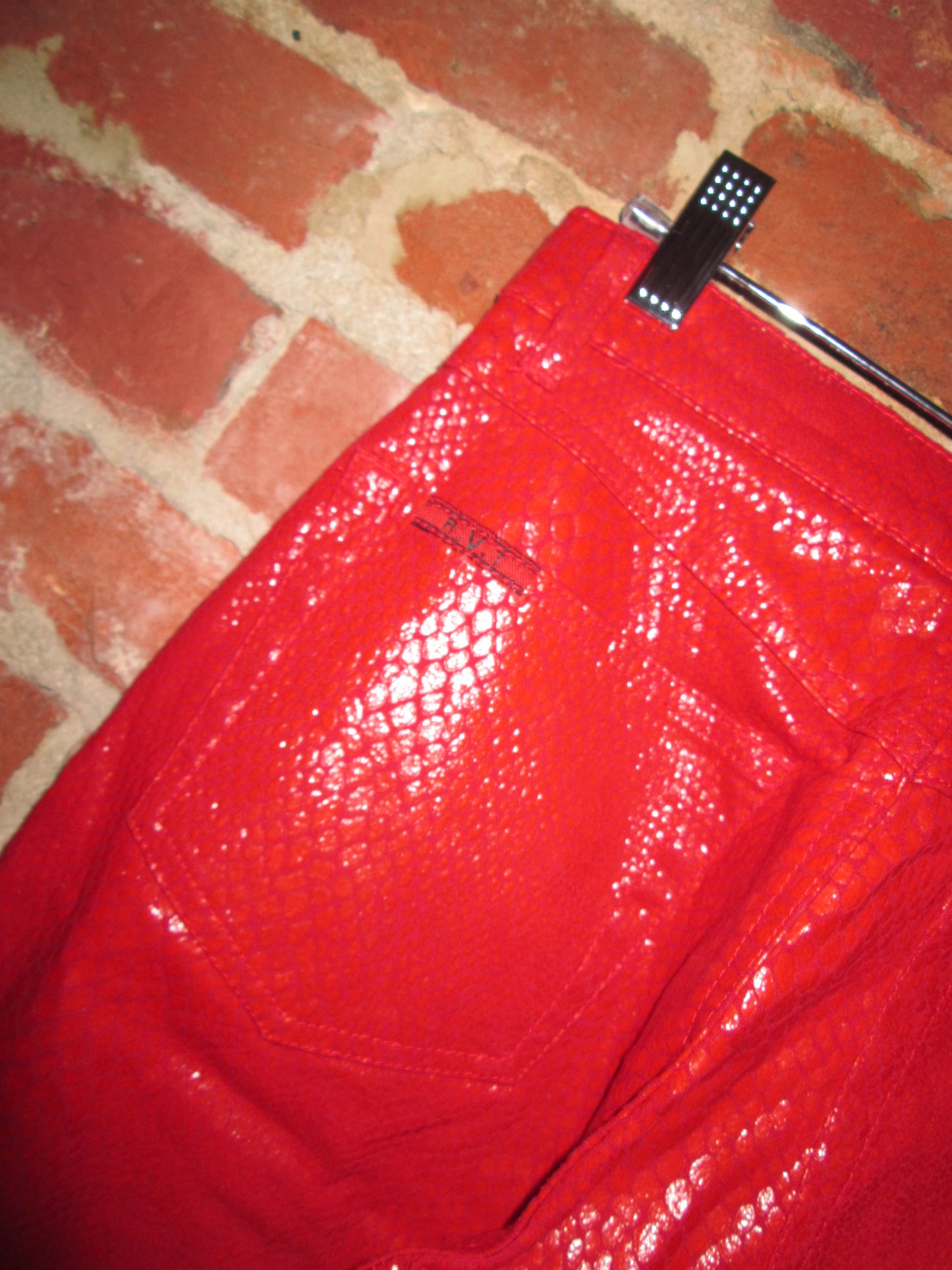 Vintage Red Snakeskin Pant