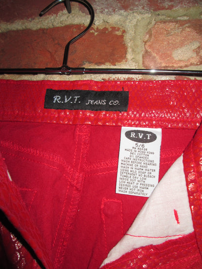 Vintage Red Snakeskin Pant
