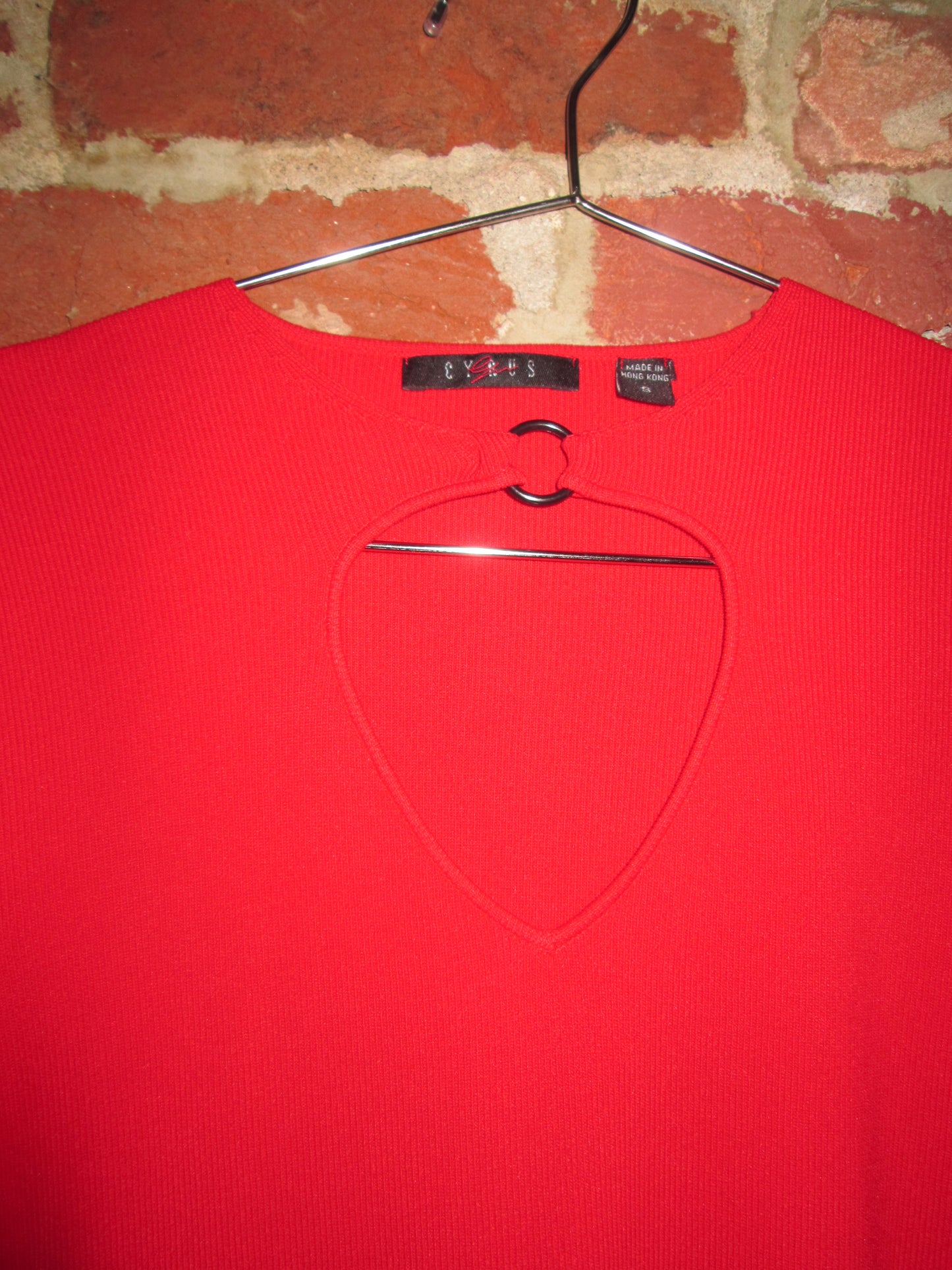 Vintage Red Keyhole Top