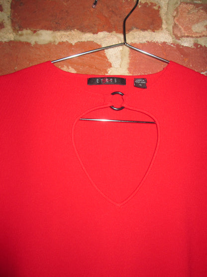 Vintage Red Keyhole Top